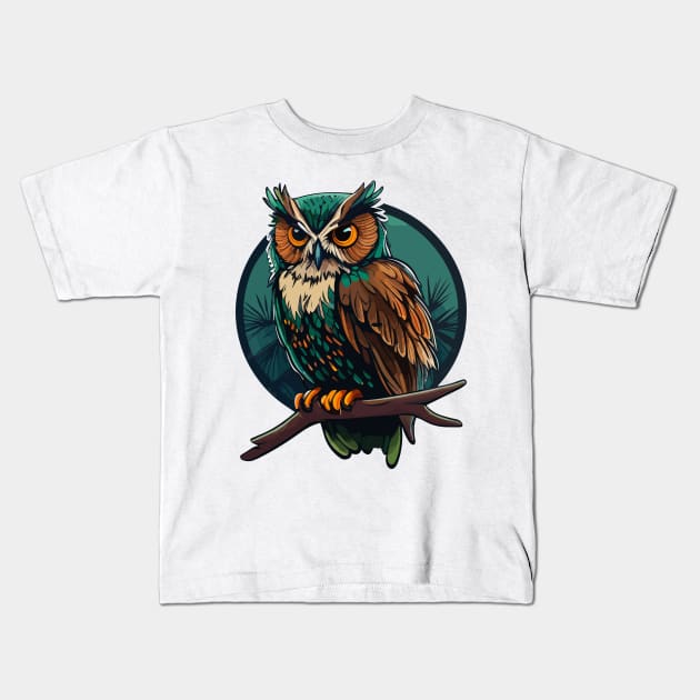 Magnetic owl Kids T-Shirt by JORDYGRAPH